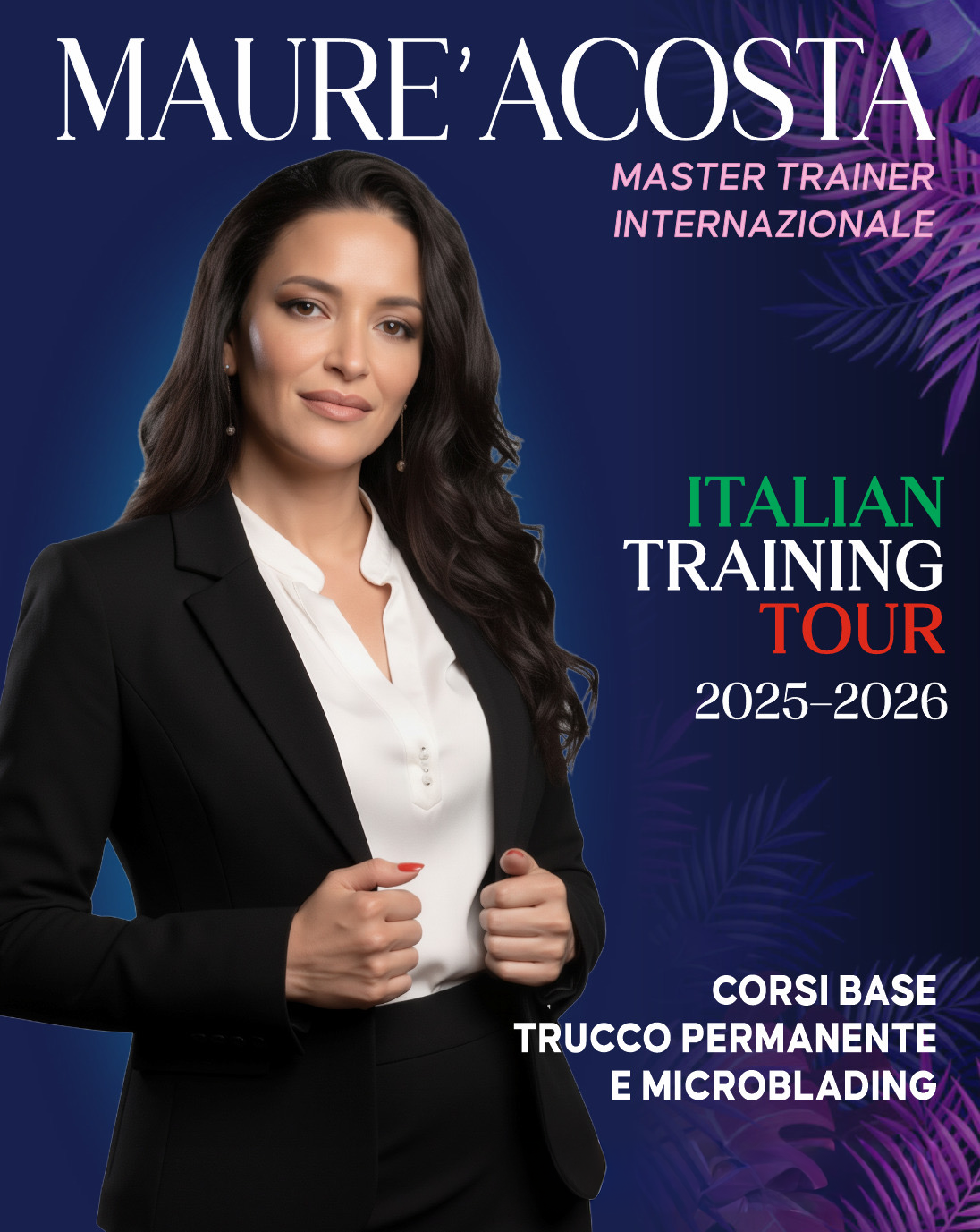 Mauré Acosta Italian training tour poster for base courses.